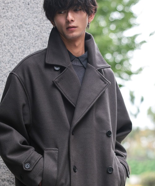 ADMIX/ATELIER SAB MEN(アドミックスアトリエサブメン)の「テック メルトン / オーバーサイズ ミディアム丈 ハーフトレンチコート(トレンチコート・メンズ・ブラック/ダークブラウン/ダークグレー・M/L)」の19枚目の写真
