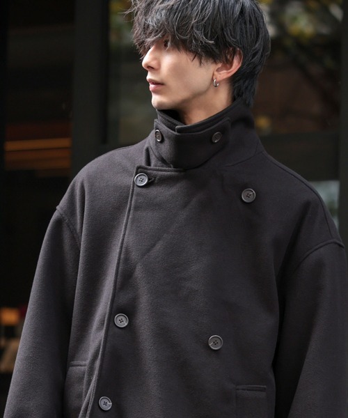 ADMIX/ATELIER SAB MEN(アドミックスアトリエサブメン)の「テック メルトン / オーバーサイズ ミディアム丈 ハーフトレンチコート(トレンチコート・メンズ・ブラック/ダークブラウン/ダークグレー・M/L)」の11枚目の写真
