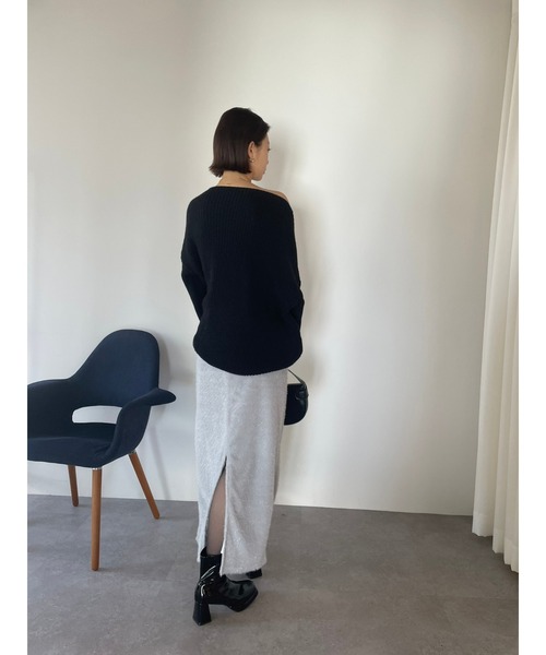 HANNE(アン)の「ローゲージニット(ニット/セーター・レディース・オフホワイト/ブラック・FREE)」の8枚目の写真