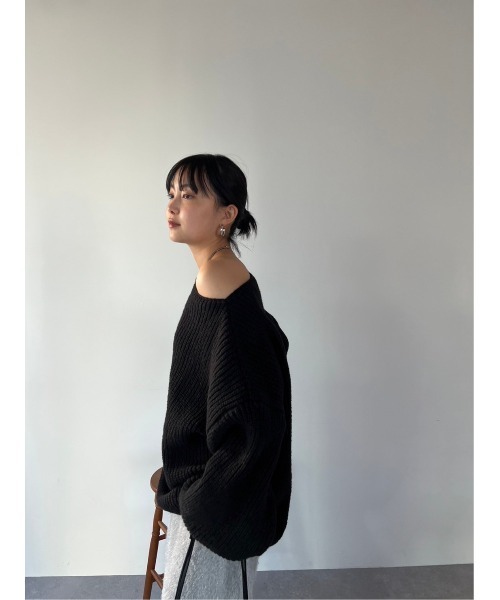 HANNE(アン)の「ローゲージニット(ニット/セーター・レディース・オフホワイト/ブラック・FREE)」の19枚目の写真
