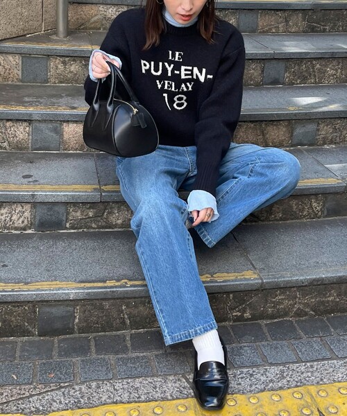 fredy emue(フレディエミュ)の「ストレートデニムパンツ【ネームパッチあり】(デニムパンツ・レディース・サックスブルー/ブラック/ブルー・38/36)」の19枚目の写真