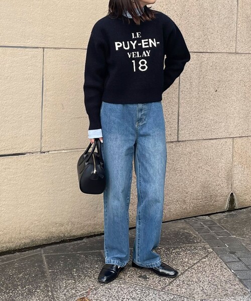 fredy emue(フレディエミュ)の「ストレートデニムパンツ【ネームパッチあり】(デニムパンツ・レディース・サックスブルー/ブラック/ブルー・38/36)」の21枚目の写真