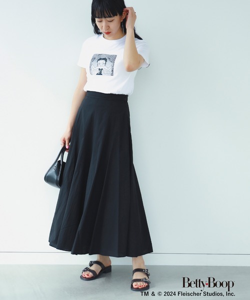 Ray BEAMS（レイビームス）の「Ray BEAMS / コットン ロング フレアスカート（スカート・レディース・ブラック/ブルー/イエロー・0/1）」の2枚目の写真