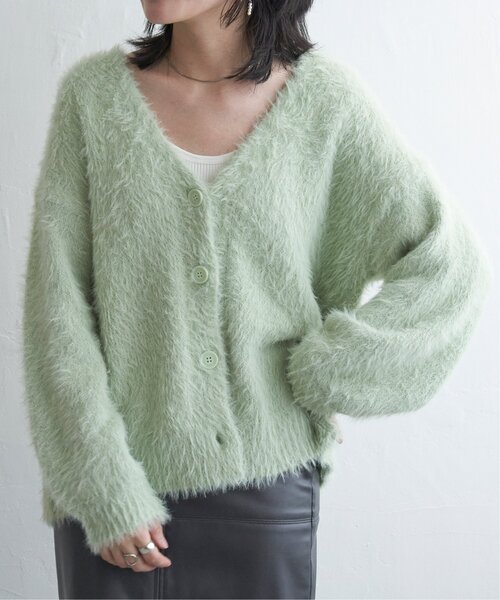 VENCEEXCHANGE（ヴァンスエクスチェンジ）の「シャギーニットカーディガン（カーディガン/ボレロ・レディース・ピンク系/グレー/ミント/ネイビー/オフホワイト・FREE）」の3枚目の写真