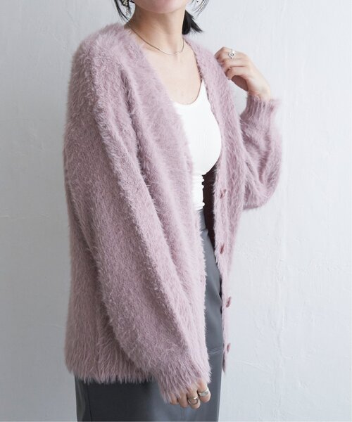 VENCEEXCHANGE（ヴァンスエクスチェンジ）の「シャギーニットカーディガン（カーディガン/ボレロ・レディース・ピンク系/グレー/ミント/ネイビー/オフホワイト・FREE）」の7枚目の写真