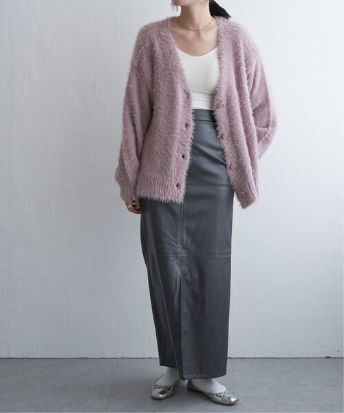 VENCEEXCHANGE（ヴァンスエクスチェンジ）の「シャギーニットカーディガン（カーディガン/ボレロ・レディース・ピンク系/グレー/ミント/ネイビー/オフホワイト・FREE）」の9枚目の写真