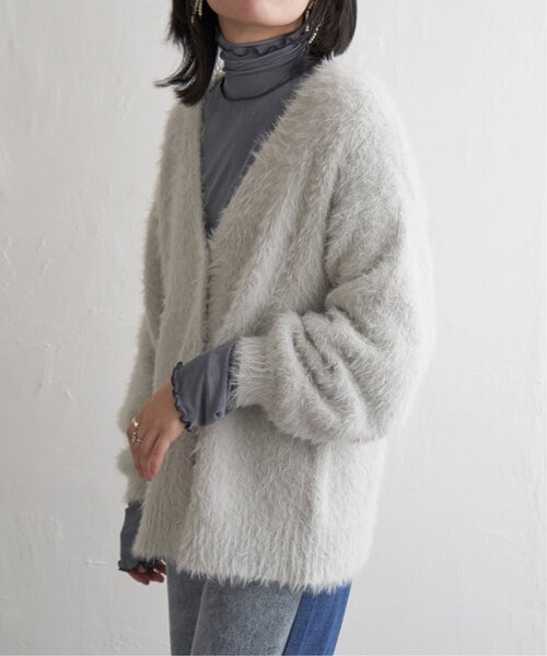 VENCEEXCHANGE（ヴァンスエクスチェンジ）の「シャギーニットカーディガン（カーディガン/ボレロ・レディース・ピンク系/グレー/ミント/ネイビー/オフホワイト・FREE）」の14枚目の写真