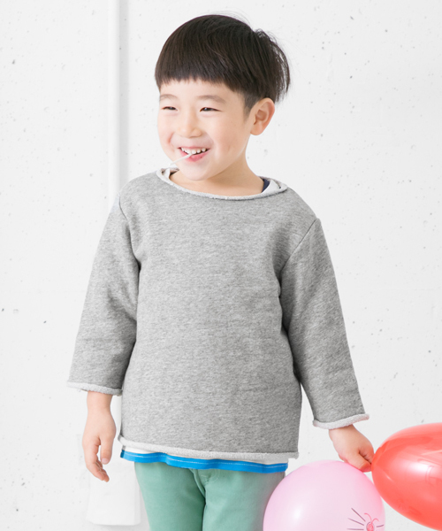 URBAN RESEARCH DOORS KIDS（アーバン リサーチ ドアーズ キッズ　）の「FORK&SPOON　裏毛ドロップショルダー(KIDS)（Tシャツ/カットソー・キッズ・グレー/グリーン/グレー系その他・120/135/90/105）」の2枚目の写真