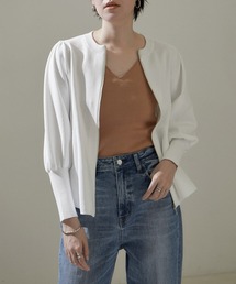 SALON adam et rope'（サロン アダム エ ロペ）の「【WEB限定】ジップペプラムカーディガン【洗える】（カーディガン/ボレロ・レディース）」