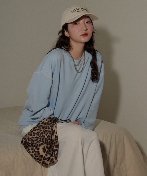 ECRIRE（エクリール）の「カラーステッチトレーナー（スウェット・レディース・オフホワイト/ブラック/サックスブルー・M/L）」の10枚目の写真