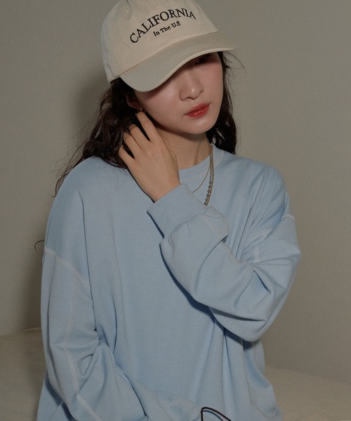 ECRIRE（エクリール）の「カラーステッチトレーナー（スウェット・レディース・オフホワイト/ブラック/サックスブルー・M/L）」の11枚目の写真