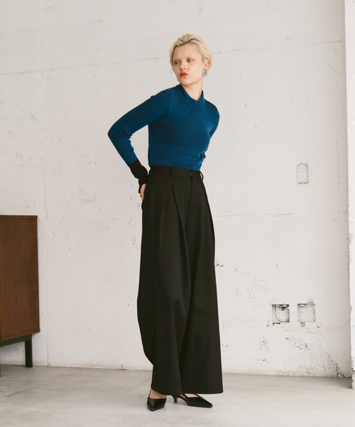 Happy John(ハッピージョン)の「cross tuck slacks pants/クロスタックスラックスパンツ(スラックス・レディース・ブラック/ブラウン/チャコールグレー・MEDIUM/SMALL)」の18枚目の写真