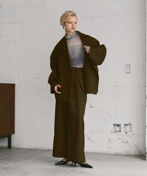 Happy John(ハッピージョン)の「cross tuck slacks pants/クロスタックスラックスパンツ(スラックス・レディース・ブラック/ブラウン/チャコールグレー・MEDIUM/SMALL)」の11枚目の写真