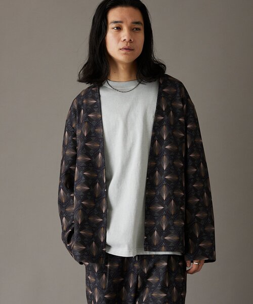 JOURNAL STANDARD（ジャーナルスタンダード）の「RIRANCHA / リランチェ ブッチャー カーディガン（ノーカラージャケット・メンズ・ブラック/ブラック系その他/チャコールグレー/ブラウン/ベージュ/レッド・SMALL/MEDIUM/LARGE）」の14枚目の写真