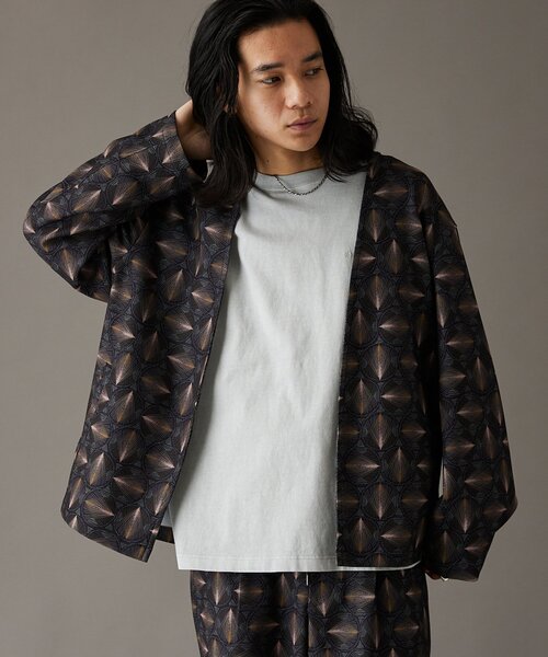 JOURNAL STANDARD（ジャーナルスタンダード）の「RIRANCHA / リランチェ ブッチャー カーディガン（ノーカラージャケット・メンズ・ブラック/ブラック系その他/チャコールグレー/ブラウン/ベージュ/レッド・SMALL/MEDIUM/LARGE）」の9枚目の写真