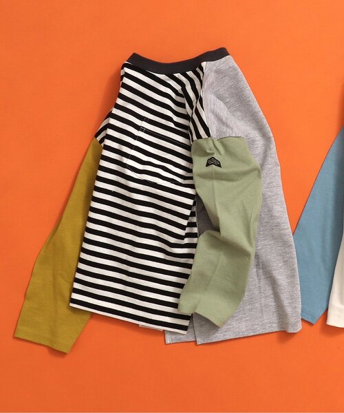BREEZE(ブリーズ)の「【WEB限定・ユニセックス】ボーダー&無地長袖Tシャツ(Tシャツ/カットソー・キッズ・ベージュ/ピンク/イエロー/その他11/その他12/ブルー/グリーン/エメラルド/クリーム/ブラック/レッド/オフホワイト・90/130/140/100/110/120/150)」の12枚目の写真