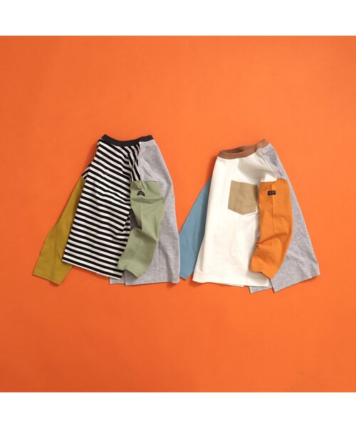 BREEZE(ブリーズ)の「【WEB限定・ユニセックス】ボーダー&無地長袖Tシャツ(Tシャツ/カットソー・キッズ・ベージュ/ピンク/イエロー/その他11/その他12/ブルー/グリーン/エメラルド/クリーム/ブラック/レッド/オフホワイト・90/130/140/100/110/120/150)」の18枚目の写真