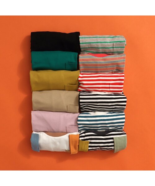 BREEZE(ブリーズ)の「【WEB限定・ユニセックス】ボーダー&無地長袖Tシャツ(Tシャツ/カットソー・キッズ・ベージュ/ピンク/イエロー/その他11/その他12/ブルー/グリーン/エメラルド/クリーム/ブラック/レッド/オフホワイト・90/130/140/100/110/120/150)」の20枚目の写真