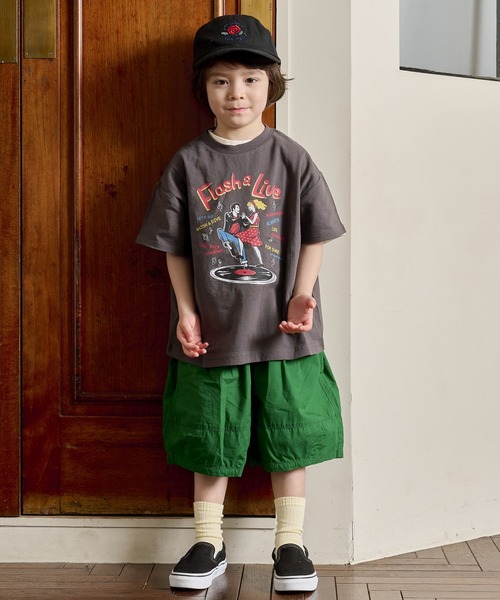 Life Support Products（ライフサポートプロダクツ）の「ポプリン6分丈ビックショートパンツ（90～150cm）（その他パンツ・キッズ・チャコール/ベージュ/グリーン/グレー・90/100/110/120/130/140/150）」の16枚目の写真