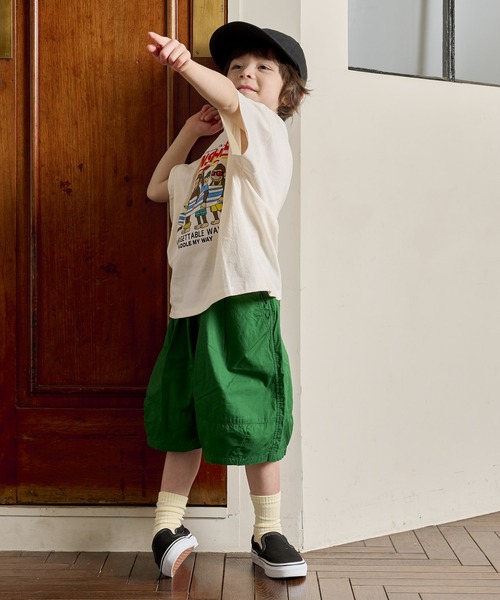 Life Support Products（ライフサポートプロダクツ）の「ポプリン6分丈ビックショートパンツ（90～150cm）（その他パンツ・キッズ・チャコール/ベージュ/グリーン/グレー・90/100/110/120/130/140/150）」の17枚目の写真