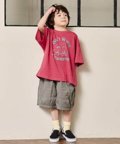 Life Support Products（ライフサポートプロダクツ）の「ポプリン6分丈ビックショートパンツ（90～150cm）（その他パンツ・キッズ・チャコール/ベージュ/グリーン/グレー・90/100/110/120/130/140/150）」の7枚目の写真