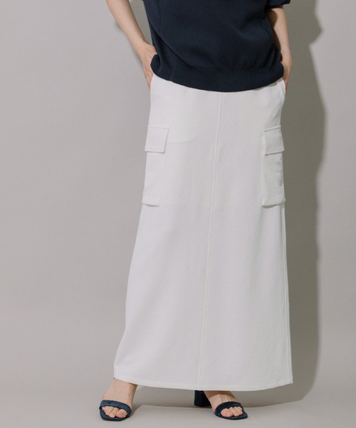 Munich（ミューニック）の「ストレッチドビーマキシカーゴスカート（スカート・レディース・キャメル/ホワイト/ブラック・S/M）」の2枚目の写真