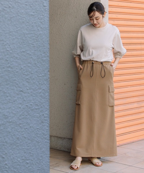 Munich（ミューニック）の「ストレッチドビーマキシカーゴスカート（スカート・レディース・キャメル/ホワイト/ブラック・S/M）」の9枚目の写真