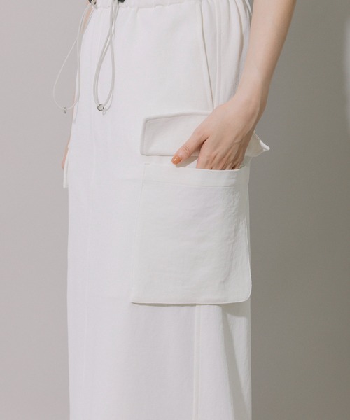 Munich（ミューニック）の「ストレッチドビーマキシカーゴスカート（スカート・レディース・キャメル/ホワイト/ブラック・S/M）」の17枚目の写真