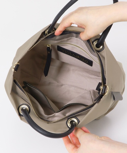 VIOLAd'ORO（ヴィオラドーロ）の「VIOLAd’ORO　BIANCA TOTE S（トートバッグ・レディース・ブラック/ライトベージュ/グリーン系その他/ベージュ・SMALL）」の11枚目の写真