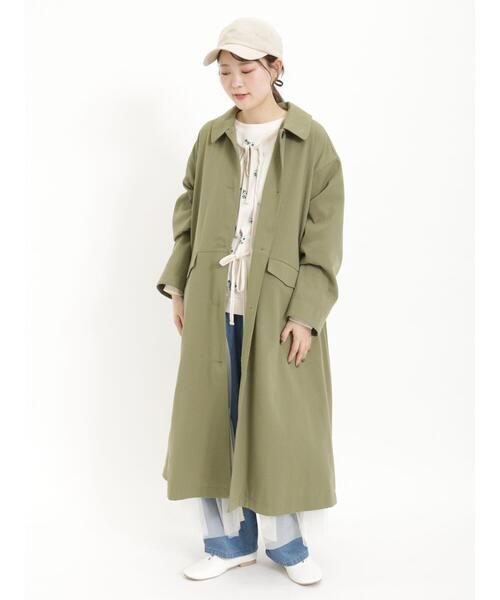 Samansa Mos2(サマンサ モスモス)の「【花粉防止】ステンカラーコート(その他アウター・レディース・カーキ/ピンク/ベージュ/ネイビー/イエロー・F)」の3枚目の写真