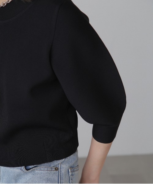 FREE'S MART（フリーズマート）の「［洗える］マシンウォッシャブル総針袖コクーン7分袖ニット（ニット/セーター・レディース・ピンク/ブラック/オフホワイト/ブルー・FREE）」の9枚目の写真