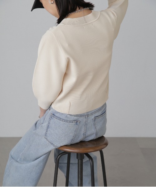 FREE'S MART（フリーズマート）の「［洗える］マシンウォッシャブル総針袖コクーン7分袖ニット（ニット/セーター・レディース・ピンク/ブラック/オフホワイト/ブルー・FREE）」の17枚目の写真