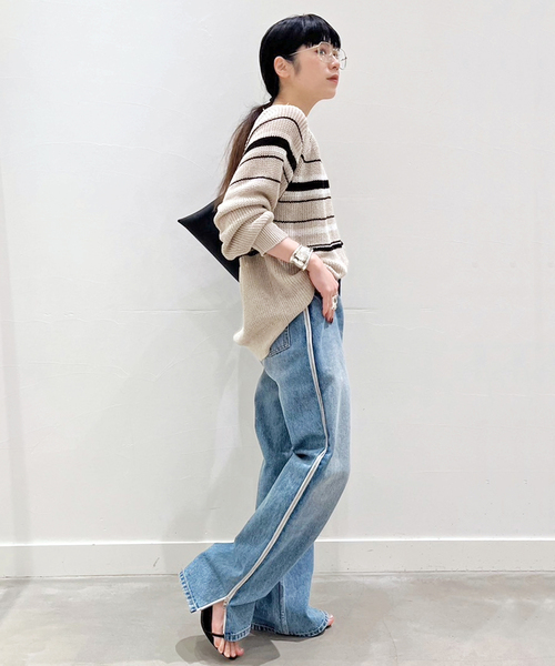 AP STUDIO（エーピーストゥディオ）の「カームボーダーニット（ニット/セーター・レディース・ブラック/ベージュ・FREE）」の16枚目の写真