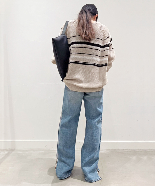 AP STUDIO（エーピーストゥディオ）の「カームボーダーニット（ニット/セーター・レディース・ブラック/ベージュ・FREE）」の17枚目の写真