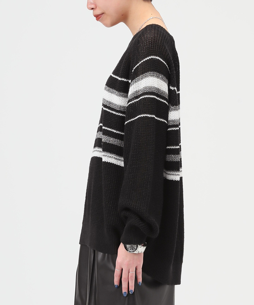 AP STUDIO（エーピーストゥディオ）の「カームボーダーニット（ニット/セーター・レディース・ブラック/ベージュ・FREE）」の18枚目の写真