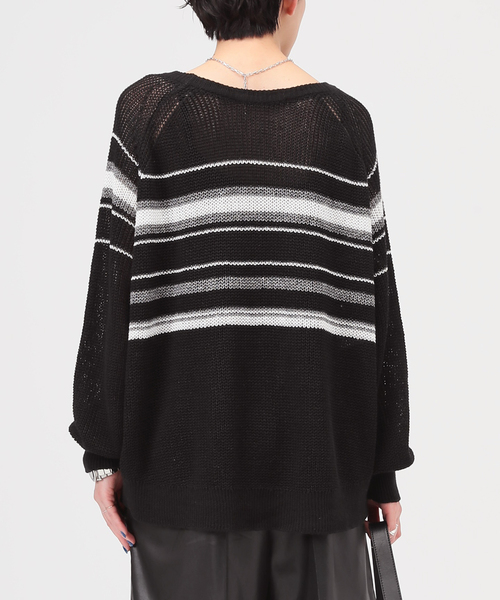 AP STUDIO（エーピーストゥディオ）の「カームボーダーニット（ニット/セーター・レディース・ブラック/ベージュ・FREE）」の19枚目の写真