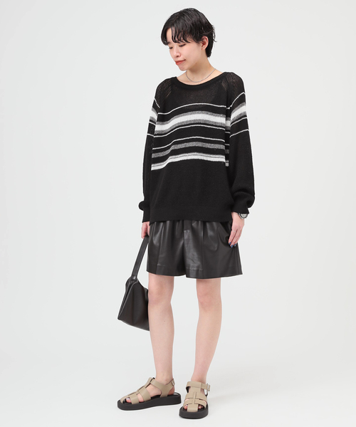 AP STUDIO（エーピーストゥディオ）の「カームボーダーニット（ニット/セーター・レディース・ブラック/ベージュ・FREE）」の20枚目の写真