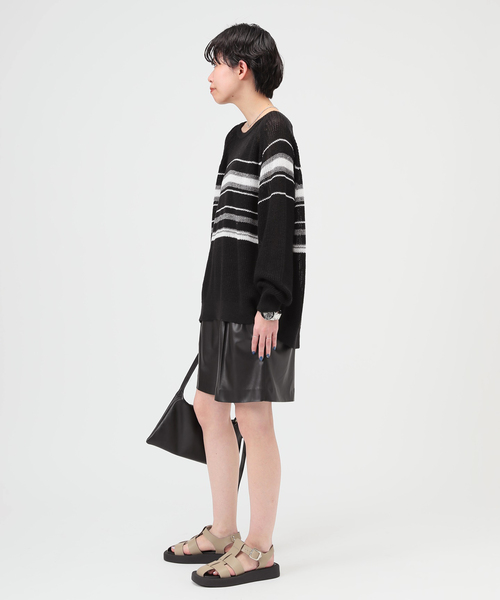 AP STUDIO（エーピーストゥディオ）の「カームボーダーニット（ニット/セーター・レディース・ブラック/ベージュ・FREE）」の21枚目の写真