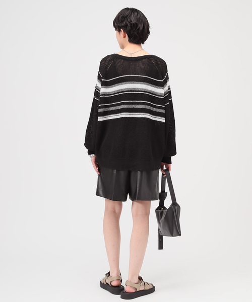 AP STUDIO（エーピーストゥディオ）の「カームボーダーニット（ニット/セーター・レディース・ブラック/ベージュ・FREE）」の22枚目の写真