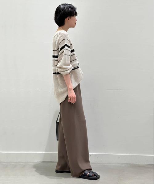 AP STUDIO（エーピーストゥディオ）の「カームボーダーニット（ニット/セーター・レディース・ブラック/ベージュ・FREE）」の5枚目の写真