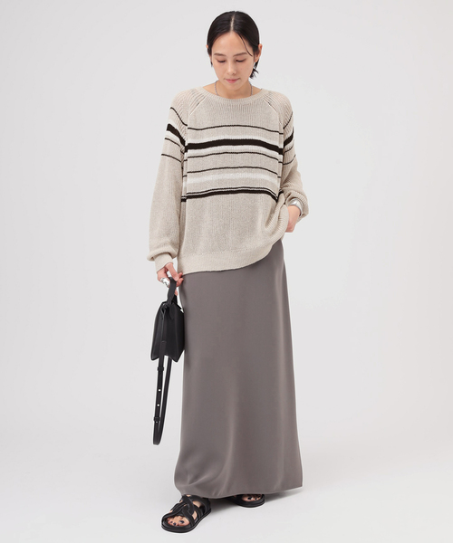 AP STUDIO（エーピーストゥディオ）の「カームボーダーニット（ニット/セーター・レディース・ブラック/ベージュ・FREE）」の10枚目の写真