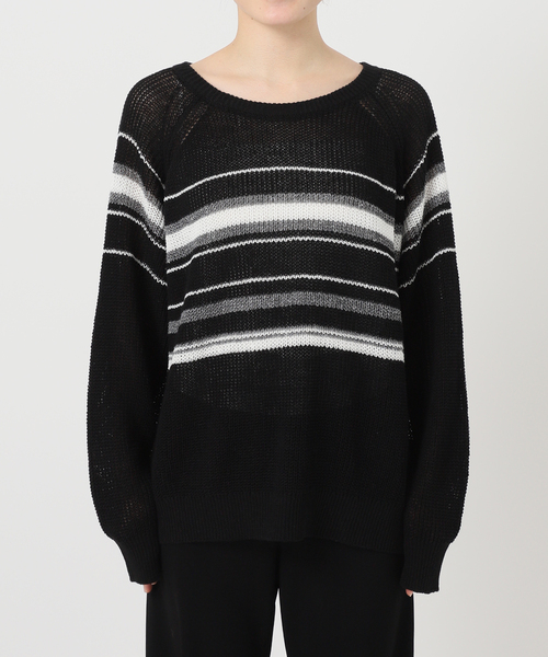 AP STUDIO（エーピーストゥディオ）の「カームボーダーニット（ニット/セーター・レディース・ブラック/ベージュ・FREE）」の13枚目の写真