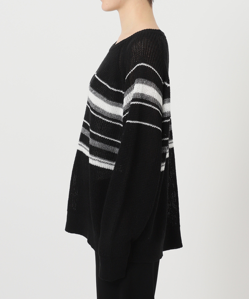 AP STUDIO（エーピーストゥディオ）の「カームボーダーニット（ニット/セーター・レディース・ブラック/ベージュ・FREE）」の14枚目の写真