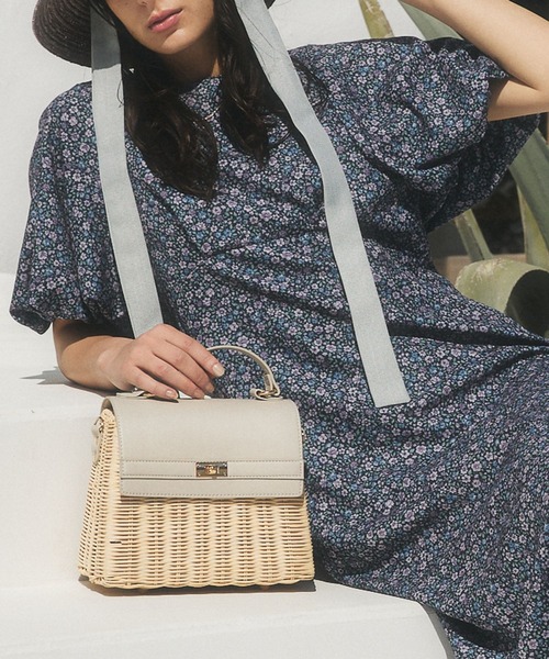 Andemiu（アンデミュウ）の「ラタンフラップBAG108914（かごバッグ・レディース・サンドグレー/ブラック/ダークブラウン・FREE）」の3枚目の写真