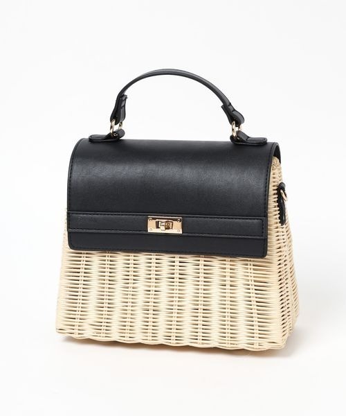 Andemiu（アンデミュウ）の「ラタンフラップBAG108914（かごバッグ・レディース・サンドグレー/ブラック/ダークブラウン・FREE）」の6枚目の写真