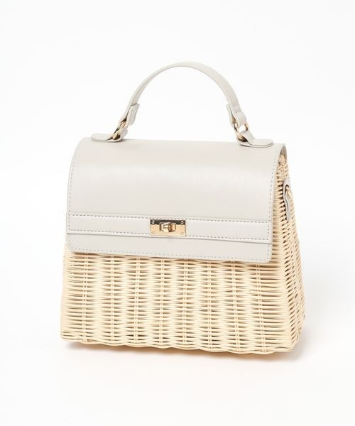 Andemiu（アンデミュウ）の「ラタンフラップBAG108914（かごバッグ・レディース・サンドグレー/ブラック/ダークブラウン・FREE）」の7枚目の写真