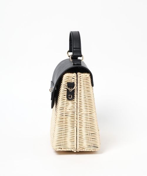 Andemiu（アンデミュウ）の「ラタンフラップBAG108914（かごバッグ・レディース・サンドグレー/ブラック/ダークブラウン・FREE）」の8枚目の写真