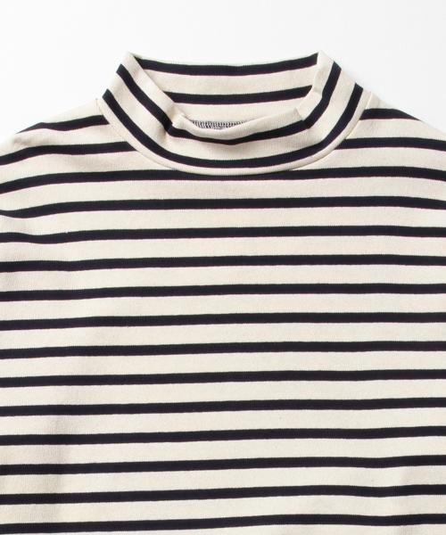 BEAMS（ビームス）の「ORCIVAL / ボーダー ハイネック カットソー（Tシャツ/カットソー・メンズ・オフホワイト/ネイビー・3/4/5）」の4枚目の写真