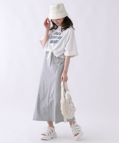 repipi armario（レピピ アルマリオ）の「☆セットアイテム☆フロントノットワンピース（ワンピース・キッズ・スミクロ/ライム/グレー・SMALL/MEDIUM/LARGE）」の3枚目の写真