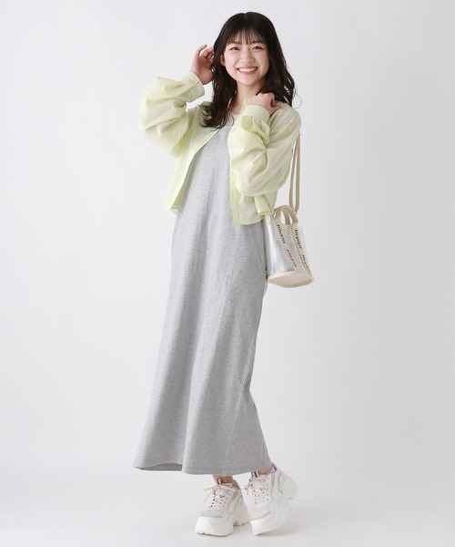 repipi armario（レピピ アルマリオ）の「☆セットアイテム☆フロントノットワンピース（ワンピース・キッズ・スミクロ/ライム/グレー・SMALL/MEDIUM/LARGE）」の10枚目の写真